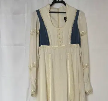 빈티지 원피스 파랑 블루 아이보리