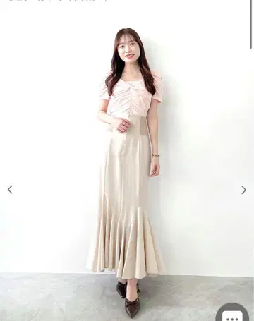 코코딜 코르셋 리브 피쉬테일 머메이드 스커트 베이지