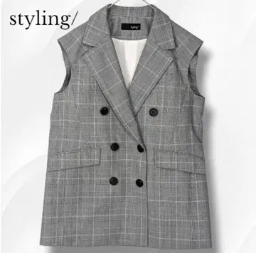 최근 모델 styling/ 체크 슬리브리스 자켓 베스트 미사용 새상품