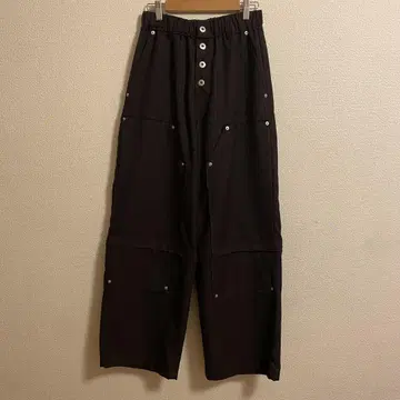 WISHFOREVER 2WAY DOUBLE KNEE WIDE SLACKS