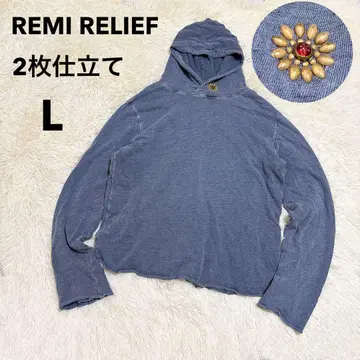 레미 레리프 REMI RELIEF 스터드 후드티 이중 원단 남성용 L