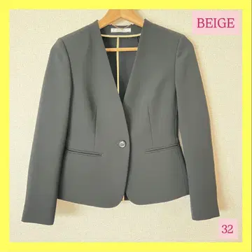 새상품급 BEIGE 베이지 자켓 아우터 노카라 자켓 블랙 32