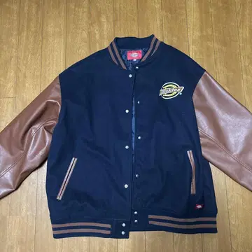 Dickies 바시티 자켓 네이비/브라운