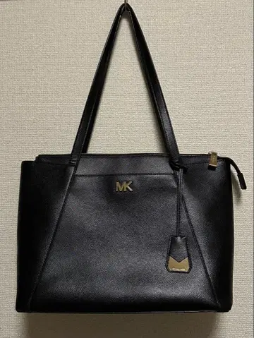 마이클코어스 비즈니스 토트백 A4 로고 가죽 블랙