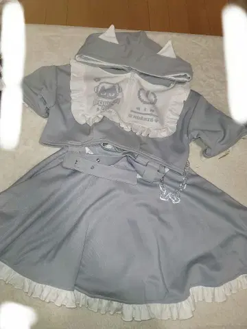 노에미 셋업 후드티 서브컬쳐 천사계 패션 화이트 스카이블루