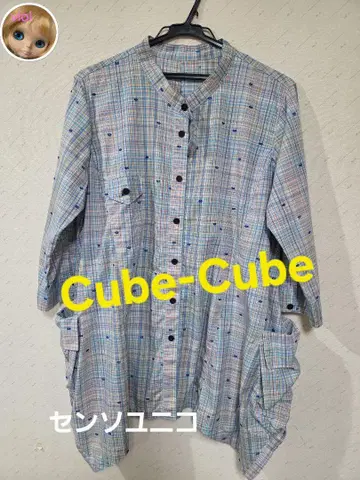 센소유니코 Cube-Cube 멀티 컬러 체크 무늬 셔츠