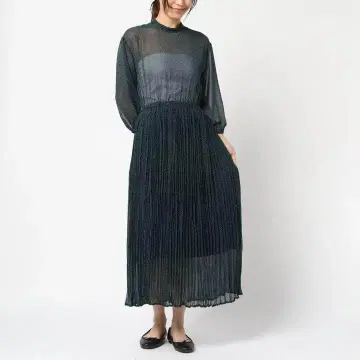 [ 새상품급 ] BEAUTY & YOUTH 시스루 도트 무늬 롱 원피스