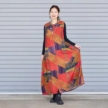 마라이카 롱 원피스 아프간 건메탈 목걸이