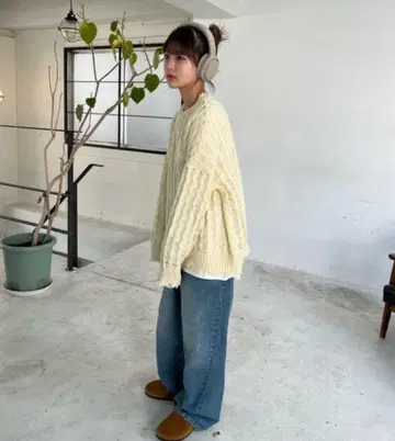 shesame 데미지 시어 니트