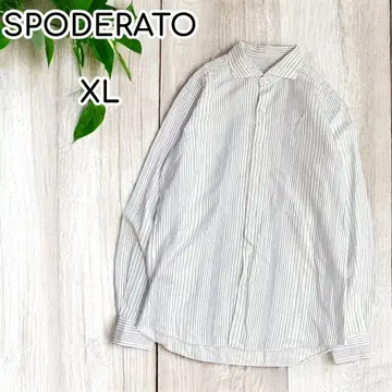 SPODERATO 스트라이프 셔츠 긴팔 코튼 100 레귤러 카라