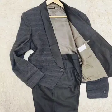 [컨디션 최상] 쇼와 레트로 M 그레이 체크 숄카라 턱시도 코스프레