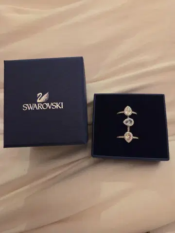 Swarovski 3단 반지 세트
