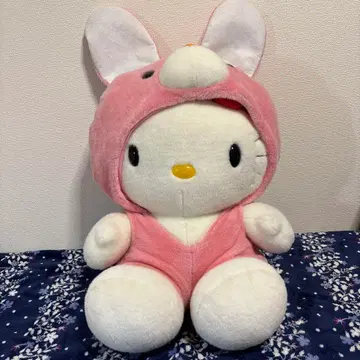 당시 물건 레트로 키티 특대형 LL 사이즈 봉제 인형 인형옷 토끼