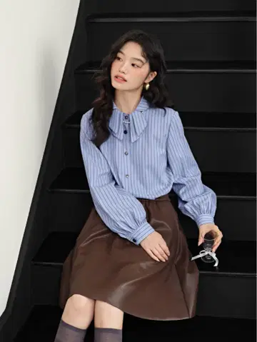 [ 미사용 새상품 ] kuose 보우 칼라 셔츠 M