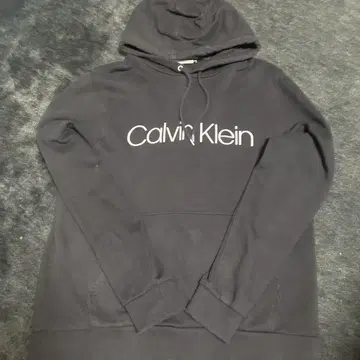 Calvin Klein 블랙 로고 후드티 XL