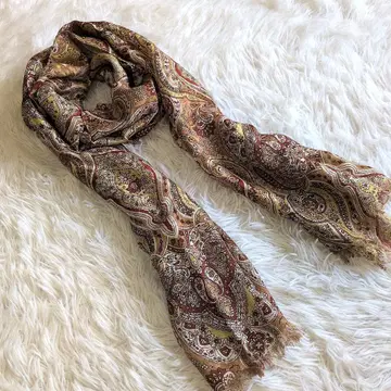 [ USED ] 스캐파 스톨 브라운 페이즐리 패턴