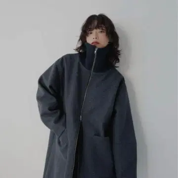 hellam 헤람 리브 컬러 롱 코트 그레이 아우터 lian