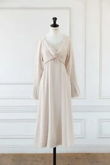 Elsie Twist-Front Dress ecru M