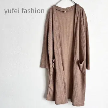yufei 패션 가디건 롱 기장 베이지 캐주얼
