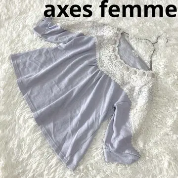 axes femme (엑시즈팜) M 7부 소매 블라우스 총 라메 레이스