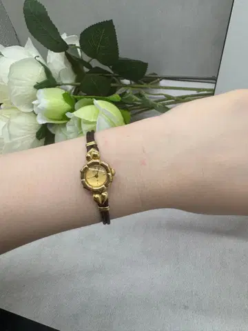 SEIKO 골드 손목시계 가죽