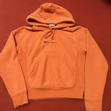 Champion 오렌지 후드 부착 후드티 X-Small