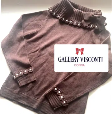 GALLERY VISCONTI 니트 스웨터 사이즈 2 브라운 모 100%
