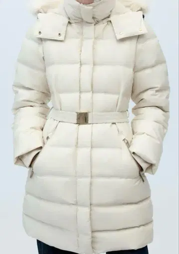 Zara 자라 windprotection 세미롱 기장 다운 자켓 에크루