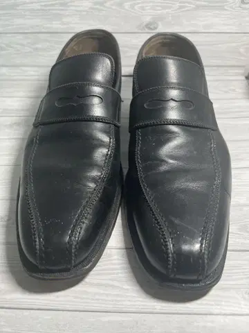 블랙 가죽 슬립온 포멀