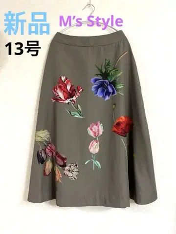 미사용 새상품 [ M's Style ] 꽃무늬 롱 플레어 스커트 13호