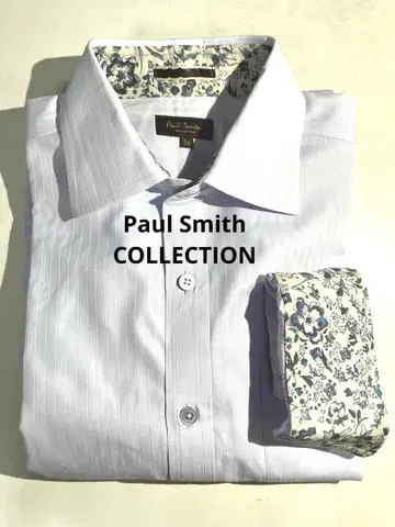 새상품급 폴스미스 긴팔 셔츠 비즈니스 셔츠 퍼플 꽃무늬 M