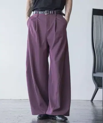 3 디멘션 와이드 팬츠 퍼플