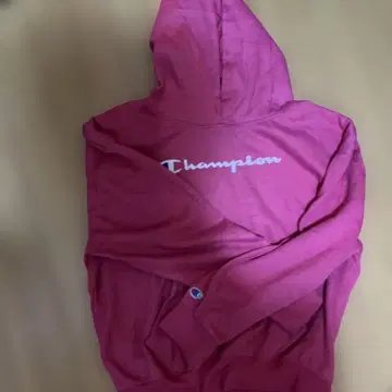 Champion 핑크 후드 부착 후드티 XL