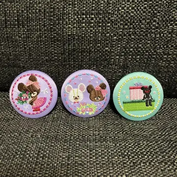 재키 자수 캔 배지 3개 세트