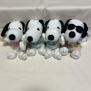 레트로 SNOOPY 봉제 인형 4개 세트