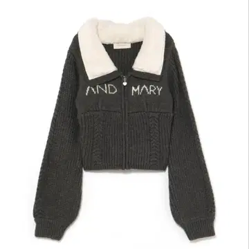 andmary Mary 로고 집업 탑 그레이