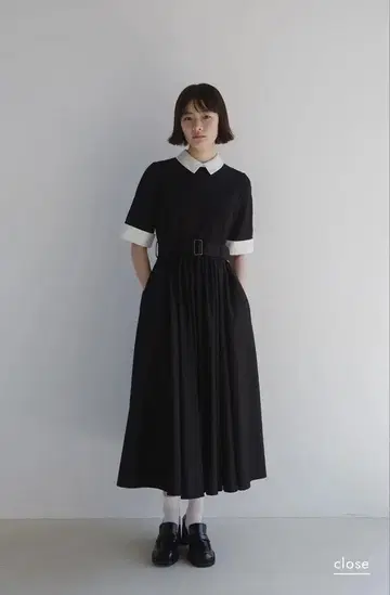 foufou THE DRESS#22 바이컬러 반팔 원피스