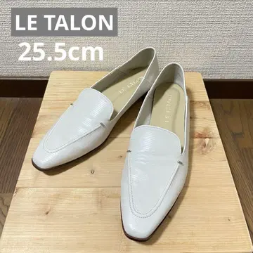 [ 새상품급 ] LE TALON 스퀘어 스티치 소프트 로퍼 화이트 내추럴