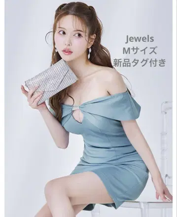 Jewels 리본 오프숄더 타이트 미니 드레스