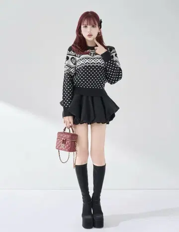 다리치 볼륨 벌룬 미니 스커트
