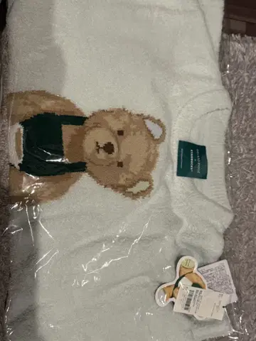 곰 자수 후와후와 룸웨어