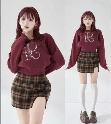 darich 다리치 DR 비쥬 볼륨 리브 니트탑 BRD