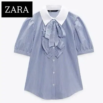 초특가 ZARA 스트라이프 프릴 반팔 셔츠