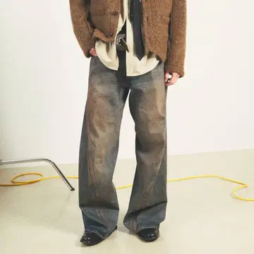 NVRFRGT 3D 트위스티드 와이드 레그 진