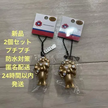 EXPO 간사이 만박 미야쿠미야쿠 골드 입체 마스코트 키링 2개