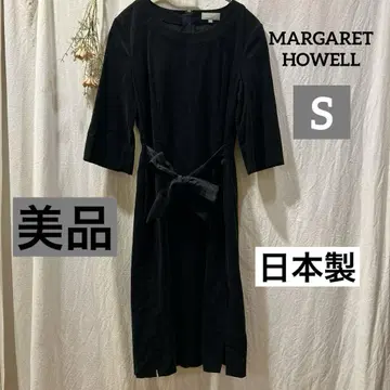 새상품급 마가렛호웰 원피스 블랙 일본제 리본 코듀로이 S
