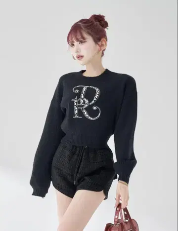 다리치 darich DR 비쥬 볼륨 리브 니트탑 BRK