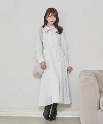 로제 뮤즈 RoseMuse stripe flare dress