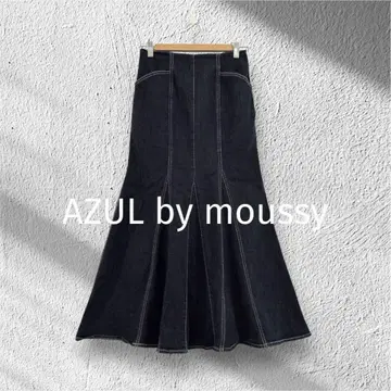 [ AZUL by moussy ] 아줄바이마우지 머메이드 스커트 데님
