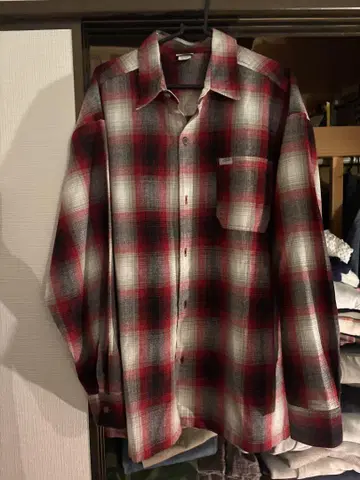 플란넬 셔츠 XL 빨간색과 화이트 체크